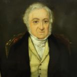 Unattributed 19th Century oil on panel portrait, possibly of James Atherton (1732-1807), founder