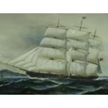 W Harold (19th century); oil on canvas, The Ship Margaret Galbraith, signed and inscribed, 75 x 50