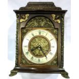 20th century French mantel clock, chiming on a bell, having replacement chapter ring, working at