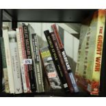 Shelf of WWI books. Not available for in-house P&P, contact Paul O'Hea at Mailboxes on 01925 659133