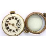 Rolled gold cased wristwatch head, not working at lotting. P&P Group 1 (£14+VAT for the first lot