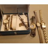 Boxed ladies wristwatch set and other wristwatches. P&P Group 1 (£14+VAT for the first lot and £1+