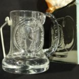 Dartington crystal tankard, 1972 Olympics commemorative. P&P Group 2 (£18+VAT for the first lot