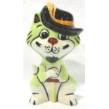 Lorna Bailey limited edition cat, Musketeer, 1/1 H: 13 cm. No cracks, chips or visible