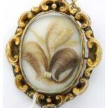 Yellow metal reversible Victorian mourning brooch, H: 50 mm. P&P Group 1 (£14+VAT for the first