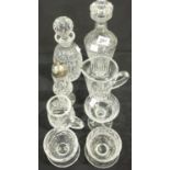 Collection of Waterford crystal glassware including champagne saucers, decanters etc. Not