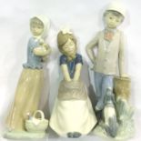 Three Nao child figurines, tallest H: 23 cm. No cracks, chips or visible restoration. P&P Group