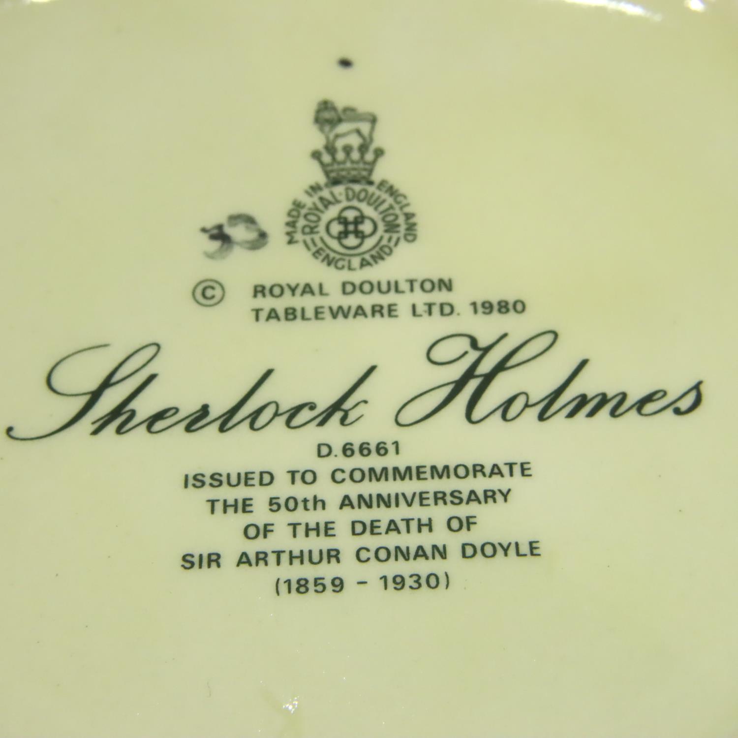 Five assorted Royal Doulton character jugs, Sherlock Holmes, Auld Mac, Mine Host, Honest Measure and - Image 4 of 6