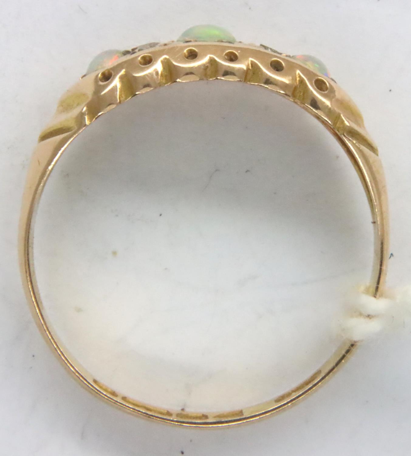 15ct gold opal set ring, size O, 1.8g. Good condition, hallmarks clear, no visible damage, ring is - Image 2 of 3