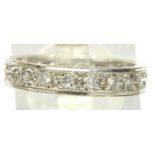 9ct white gold and diamond full eternity ring, size L, 3.1g. P&P Group 1 (£14+VAT for the first