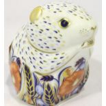 Royal Crown Derby Collectors Exclusive Poppy Mouse with gold stopper, H: 60 mm. No cracks, chips