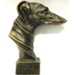 Bronzed cast iron greyhound bust, H: 22 cm. P&P Group 2 (£18+VAT for the first lot and £3+VAT for