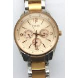 Fossil; gents wristwatch, working at lotting. P&P Group 1 (£14+VAT for the first lot and £1+VAT