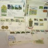 Approximately 150 first day covers with an empty album, mainly 1960s and 70s. P&P Group 3 (£25+VAT
