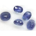 Five loose blue sapphire stones, 7 x 6 mm. P&P Group 1 (£14+VAT for the first lot and £1+VAT for