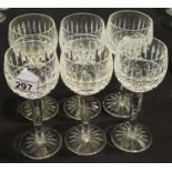 Set of six Waterford crystal hock glasses. Not available for in-house P&P, contact Paul O'Hea at