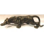 A bronzed cast iron stalking Tiger, L: 41 cm. P&P Group 3 (£25+VAT for the first lot and £5+VAT