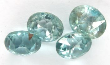 Four loose blue zircon stones, largest D: 8 mm. P&P Group 1 (£14+VAT for the first lot and £1+VAT