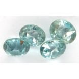 Four loose blue zircon stones, largest D: 8 mm. P&P Group 1 (£14+VAT for the first lot and £1+VAT