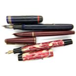 Boxed relief fountain pen and two further vintage examples. P&P Group 1 (£14+VAT for the first lot