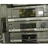 Toshiba compact disc player M/XR-9219 and a Toshiba amplifier deck and tape deck and a Toshiba