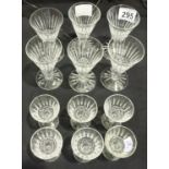 Set of six Waterford crystal liqueur glasses and a matching set of six small wine glasses. Not
