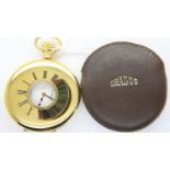 Gradus half hunter gold plated pocket watch, working at lotting. P&P Group 1 (£14+VAT for the