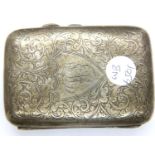 Hallmarked silver cigarette case, Birmingham assay, 7 x 10 cm. P&P Group 1 (£14+VAT for the first