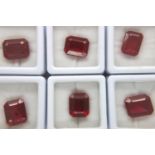 Six loose rubies with Gemological Institute Laboratory certificates. Largest 10.42cts. P&P Group