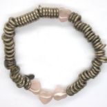 Boxed Links of London silver and rose quartz bracelet, 44g. P&P Group 1 (£14+VAT for the first lot