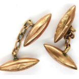 Pair of Victorian lozenge shape cufflinks, combined 1.8g. P&P Group 1 (£14+VAT for the first lot and