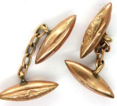Pair of Victorian lozenge shape cufflinks, combined 1.8g. P&P Group 1 (£14+VAT for the first lot and