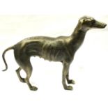 A bronzed cast iron Greyhound figurine, L: 30 cm. P&P Group 3 (£25+VAT for the first lot and £5+