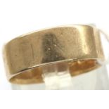 9ct gold broad wedding band, size L, 2.3g. P&P Group 1 (£14+VAT for the first lot and £1+VAT for