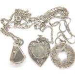 Three 925 silver pendant necklaces, combined 18g. P&P Group 1 (£14+VAT for the first lot and £1+