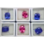 Six loose sapphires with Gemological Institute Laboratory certificates. Largest 9.92cts. P&P Group 1