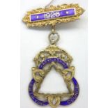 Silver gilt and enamel Masonic medal. P&P Group 1 (£14+VAT for the first lot and £1+VAT for