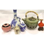 Collection of mixed Oriental ceramics (6). Not available for in-house P&P, contact Paul O'Hea at