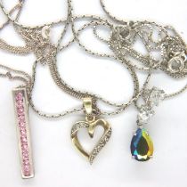 Three 925 silver pendant necklaces, combined 14g. P&P Group 1 (£14+VAT for the first lot and £1+