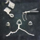 Collection of modern Whitby jewellery set in silver. P&P Group 1 (£14+VAT for the first lot and £1+