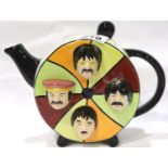 Lorna Bailey Legends of Liverpool Beatle teapot, H: 16 cm. No cracks, chips or visible
