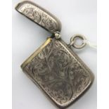 Hallmarked silver vesta case. P&P Group 1 (£14+VAT for the first lot and £1+VAT for subsequent lots)