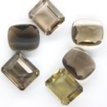 Six loose smoky quartz stones, largest 10 x 8 mm. P&P Group 1 (£14+VAT for the first lot and £1+