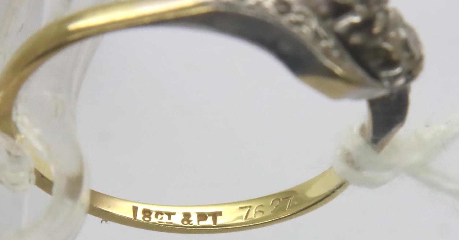 18ct gold diamond set twist ring, size N, 2.1g. P&P Group 1 (£14+VAT for the first lot and £1+VAT - Image 3 of 3