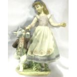 Lladro Alice In Wonderland and the White Rabbit, no cracks, chips or visible restoration, H: 23 cm