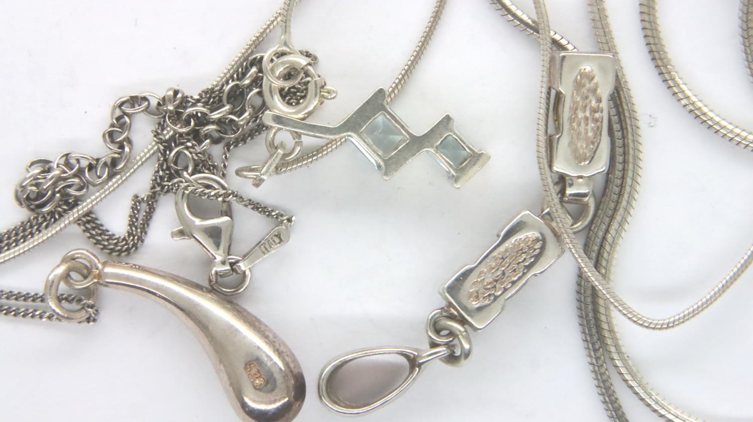 Three 925 silver pendant necklaces, 13g. P&P Group 1 (£14+VAT for the first lot and £1+VAT for - Image 2 of 2