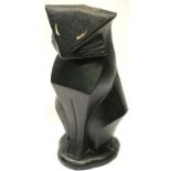 A large painted cast iron Art Deco style cat doorstop, H: 26 cm. P&P Group 3 (£25+VAT for the