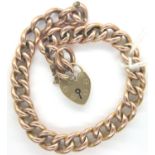 9ct gold curb link bracelet, L: 24 cm, 13.3g. P&P Group 1 (£14+VAT for the first lot and £1+VAT