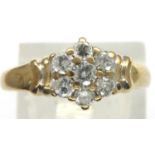 9ct gold and 0.5ct diamond cluster ring, size M/N, 2.7g. P&P Group 1 (£14+VAT for the first lot