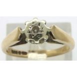 9ct gold diamond solitaire ring, size K/L, 2.7g. P&P Group 1 (£14+VAT for the first lot and £1+VAT